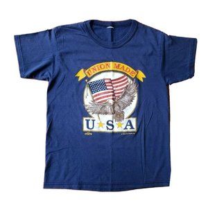 Back Alley Printers USA Union Made Vintage T Shirt American Flag Eagle Graphic